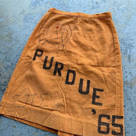 Vintage 1965 Purdue University Hand Drawn Senior Cord Skirt - Picture 9 of 10